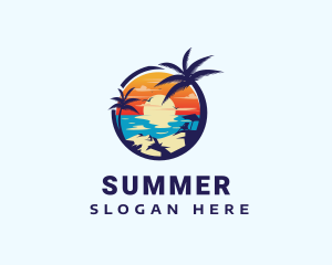 Beach Summer Getaway logo design