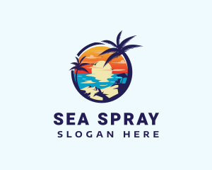 Beach Summer Getaway logo design