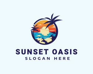 Beach Summer Getaway logo design