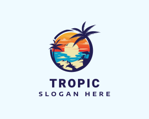 Beach Summer Getaway logo design