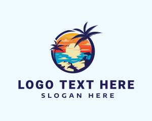 Seaside - Beach Summer Getaway logo design