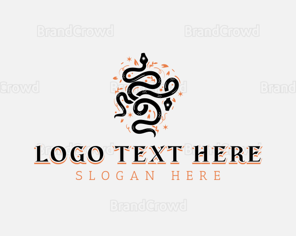 Floral Tattoo Serpent Logo