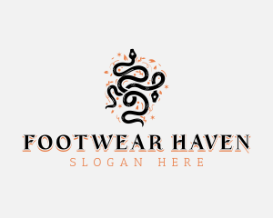 Floral Tattoo Serpent Logo