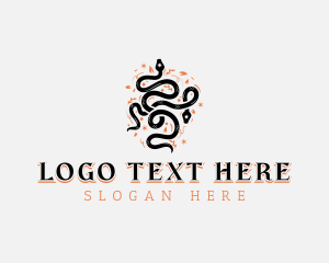 Floral Tattoo Serpent Logo