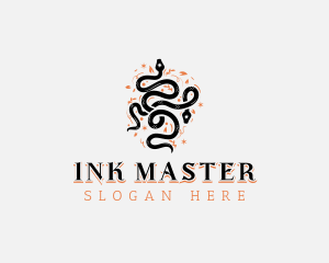 Floral Tattoo Serpent logo design