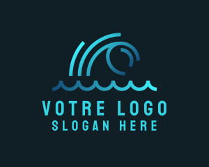 Monoline Ocean Wave Logo