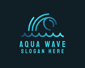 Monoline Ocean Wave logo design