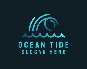 Tide - Monoline Ocean Wave logo design