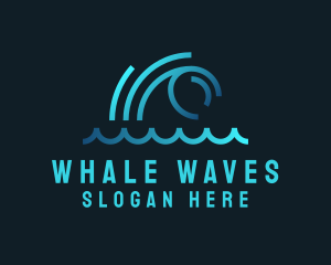 Monoline Ocean Wave logo design