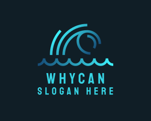 Swimming - Monoline Ocean Wave logo design