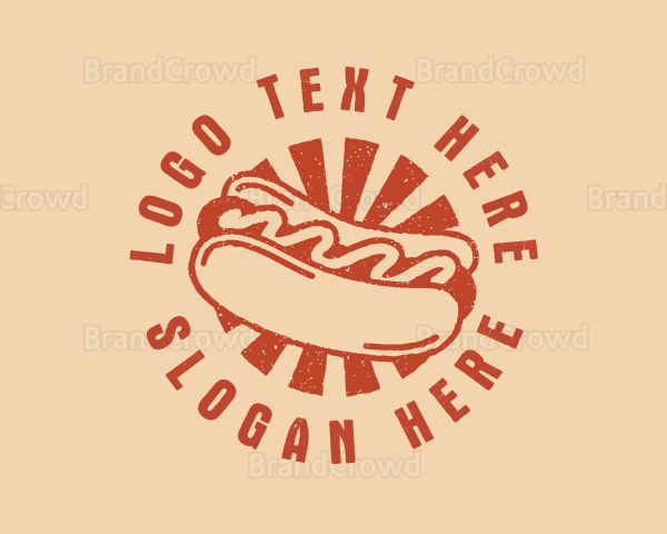 Retro Hot Dog Sandwich Logo