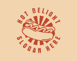 Retro Hot Dog Sandwich logo design