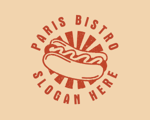 Retro Hot Dog Sandwich logo design