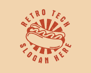 Retro Hot Dog Sandwich logo design