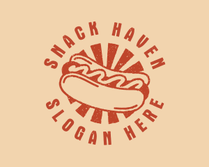 Retro Hot Dog Sandwich logo design