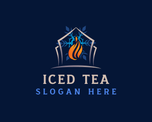 Fire Ice Heating Ventilation logo design