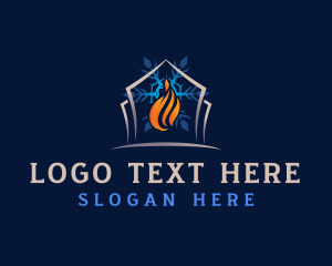 Sustainability - Fire Ice Heating Ventilation logo design