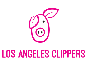 Agriculture - Pig Cartoon Outline logo design