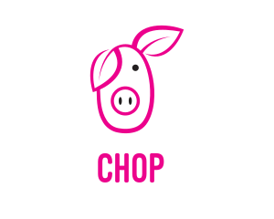 Education - Pig Cartoon Outline logo design