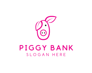 Pig Cartoon Outline  logo design