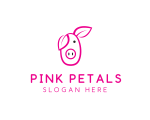 Pig Cartoon Outline  logo design