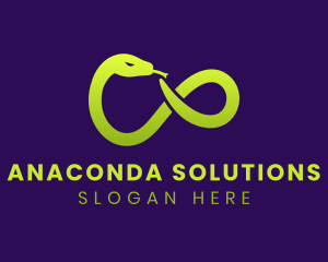 Anaconda - Gradient Infinity Snake logo design
