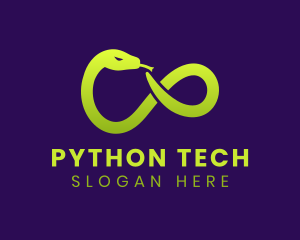 Python - Gradient Infinity Snake logo design