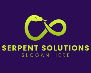 Gradient Infinity Snake logo design