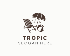 Beach Chair Umbrella logo design