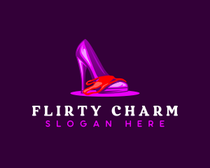 Flirt - High Heels Panty Stripper logo design