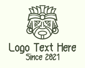 Indigenous - Mayan War Chief logo design