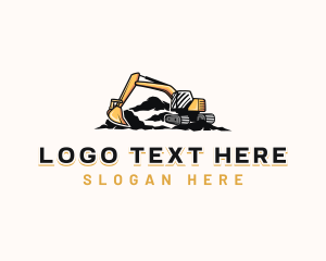 Backhoe - Heavy Duty Excavator Machinery logo design
