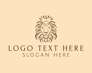 Wildlife - Lion Regal Crown logo design