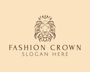 Lion Regal Crown logo design