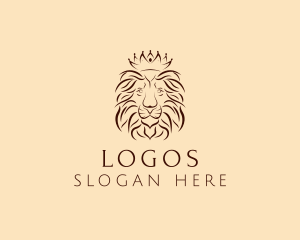 Wild - Lion Regal Crown logo design