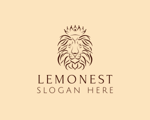 Premium - Lion Regal Crown logo design