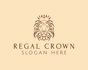 Lion Regal Crown logo design