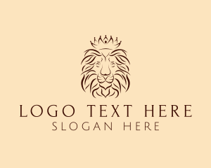 Beast - Lion Regal Crown logo design