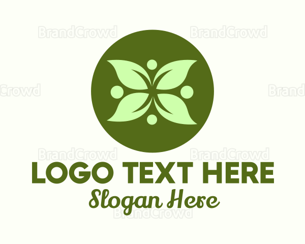 Green Leaf Flower Logo