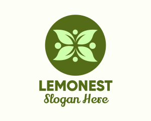 Hospitality - Green Leaf Flower logo design