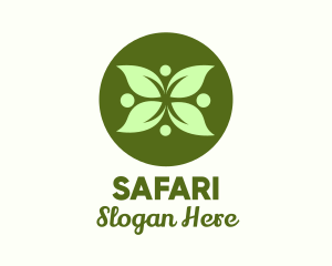 Vegan - Green Leaf Flower logo design