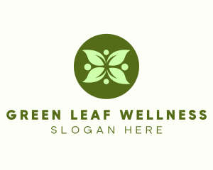 Green Leaf Flower logo design