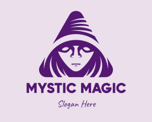 Sorcerer - Violet Triangular Wizard logo design