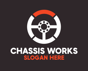 Chassis - Steering Wheel Automotive Services logo design