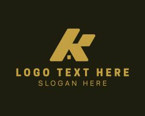 Home Realtor Letter K  Logo