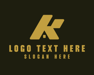Roofing - Residential Realty Letter K logo design