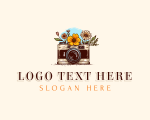 Vintage - Flower Camera Photography logo design