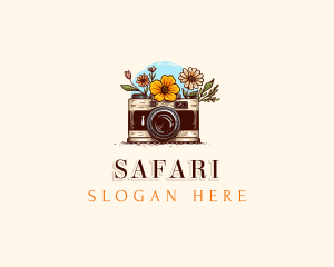 Botanical - Flower Camera Photography logo design