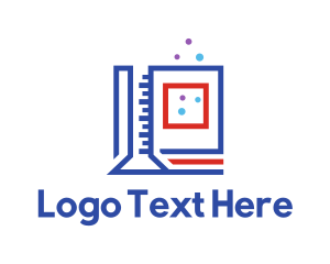 Test Tube - Book Laboratory Flask logo design