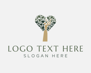 Massage - Heart Tree Woman logo design